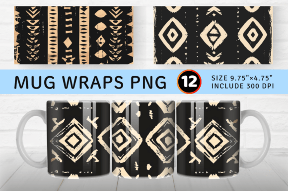 Download Mud Cloth Simple Mug Wrap Sublimation De - Premium Resources
