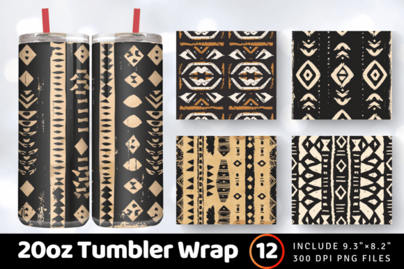 Download Mud Cloth Simple Tumbler Wrap - Premium Resources